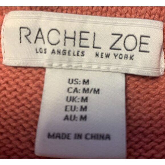 Rachel Zoe Womens Midi Skirt Soft Girl Dollette Medium Coral Cotton & Acrylic Bl - Picture 6 of 9